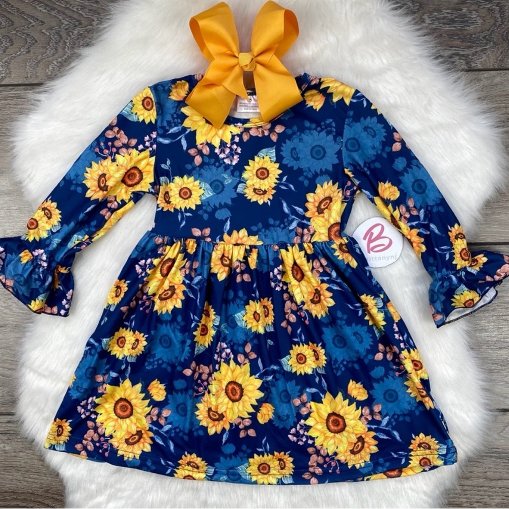 Boutique 7/8 Girls Sunflower Dress